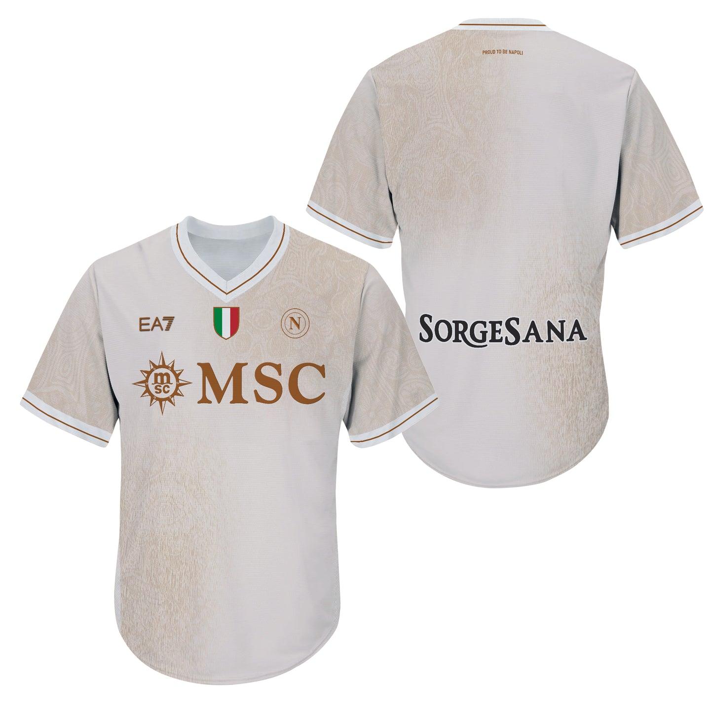 SSC Napoli Home Match 2025 2026 Men V-Neck Jersey