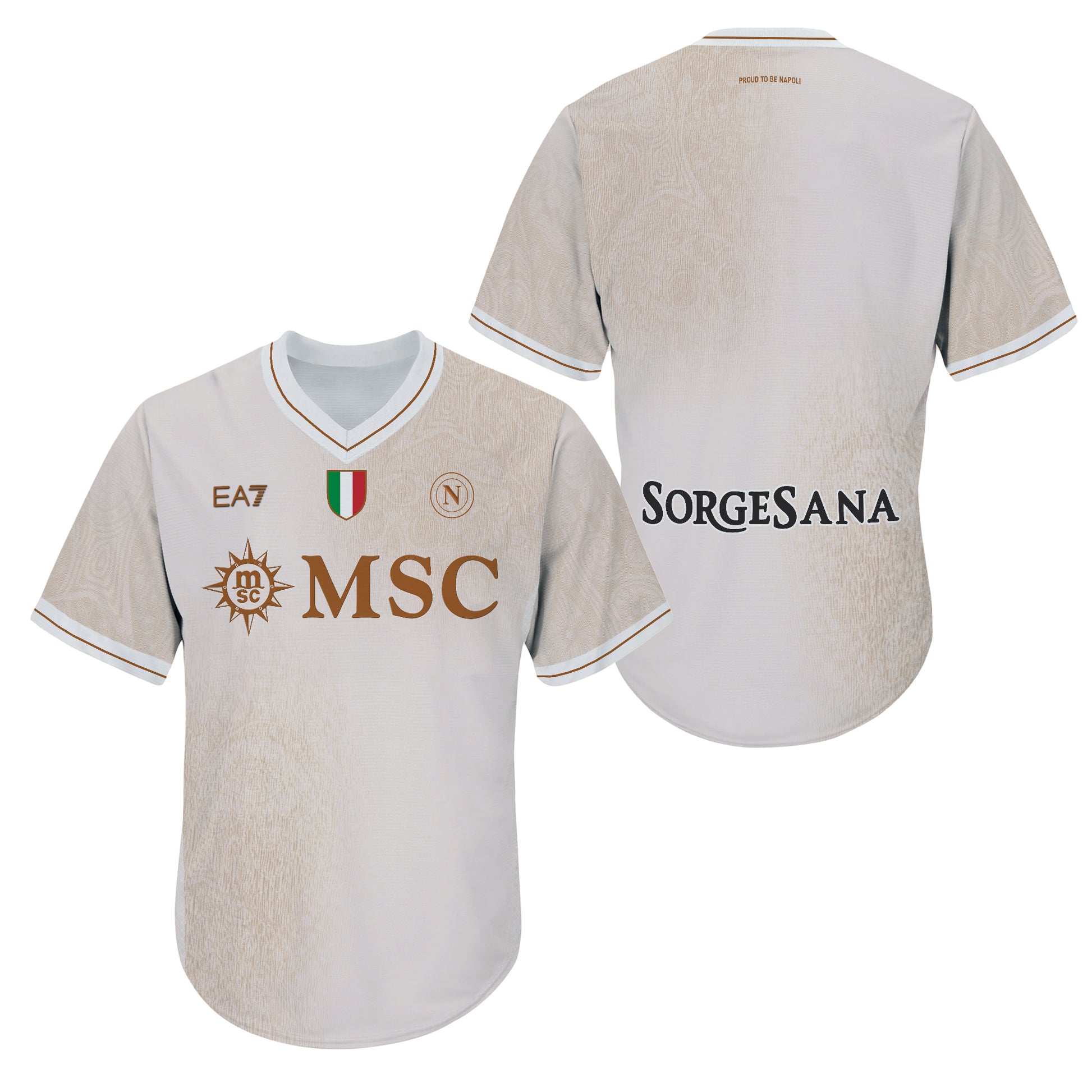 SSC Napoli Home Match 2025 2026 Men V-Neck Jersey