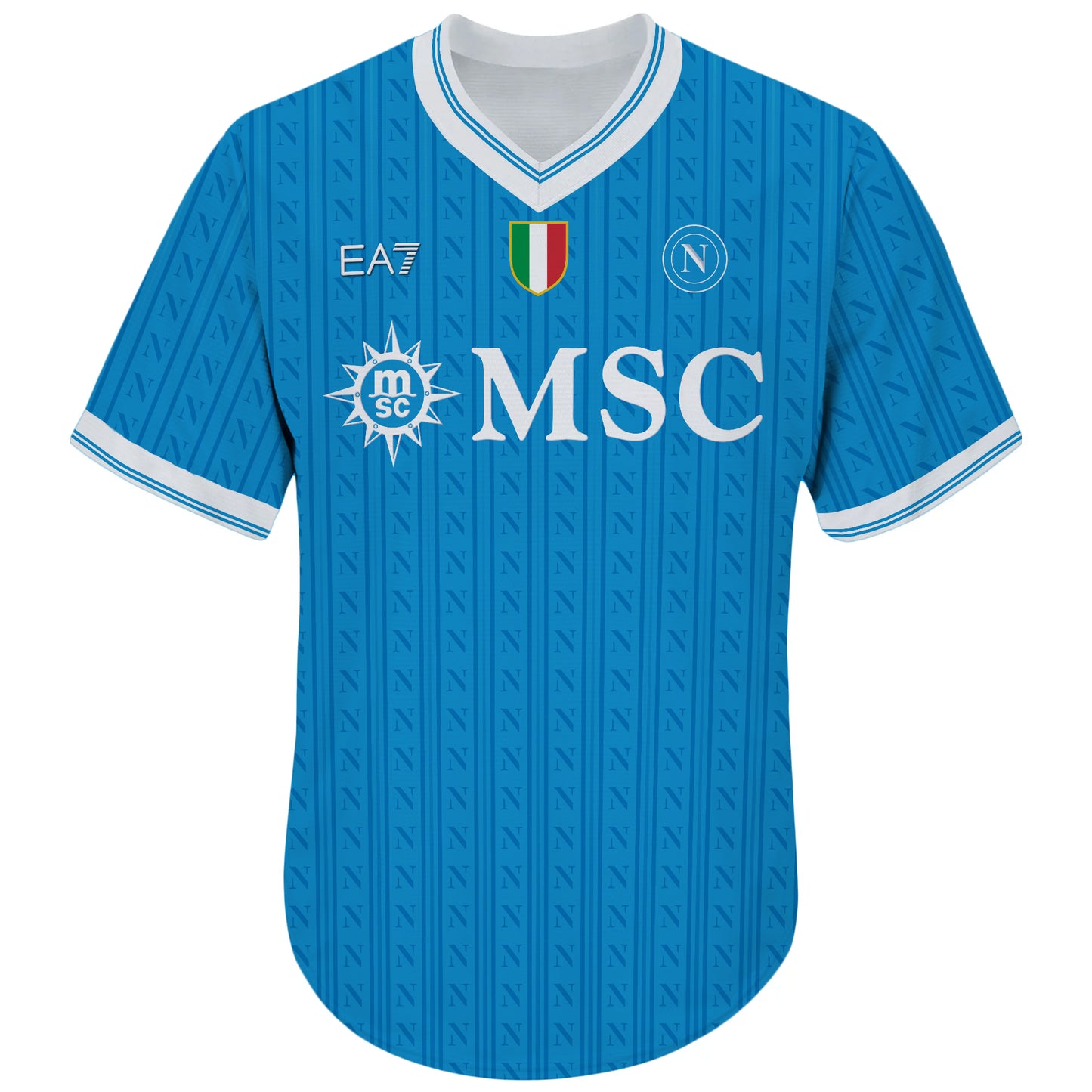 SSC Napoli Home Match 2025-2026 V-neck Jersey
