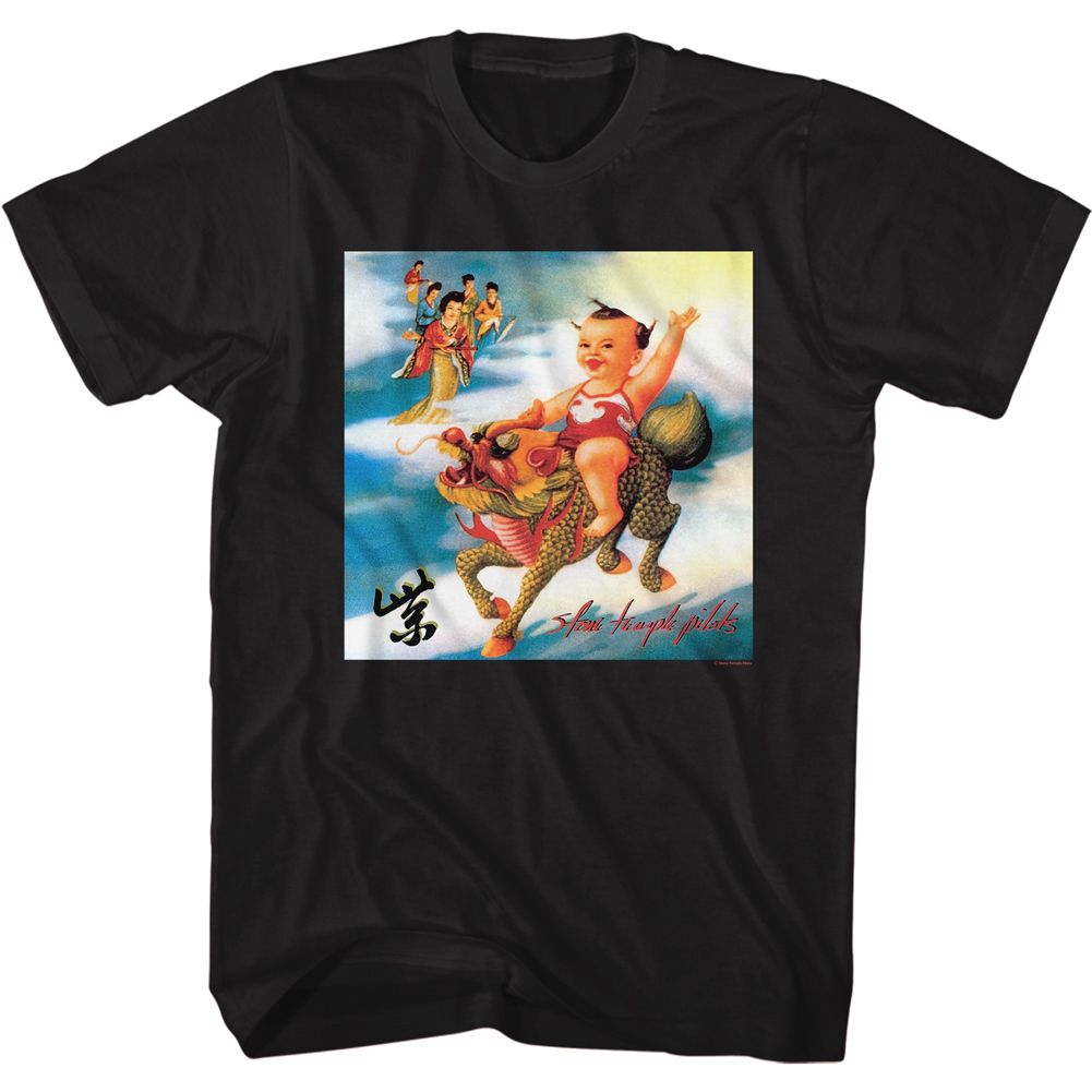 Stone Temple Pilots - Baby On Dragon - American Classics - Solid Black Adult Short Sleeve T-Shirt (Image 1)