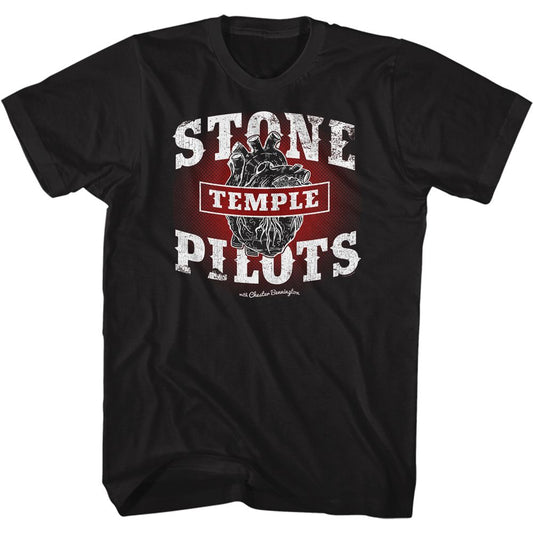 Stone Temple Pilots - Black Heart - American Classics - Solid Black Adult Short Sleeve T-Shirt (Image 1)