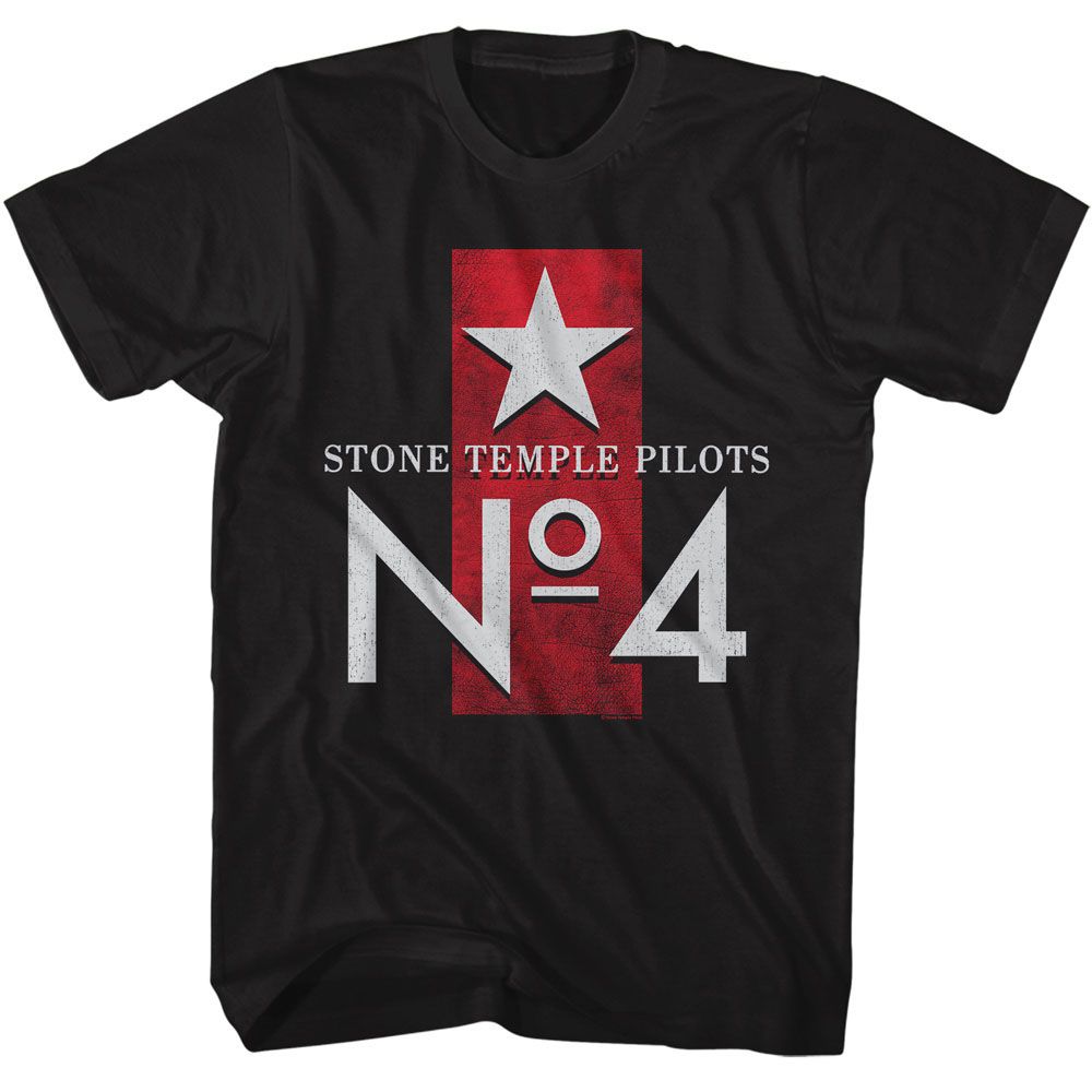 Stone Temple Pilots - No 4 - American Classics - Solid Black Adult Short Sleeve T-Shirt - clothing by TeeHivey.com (Image 1)