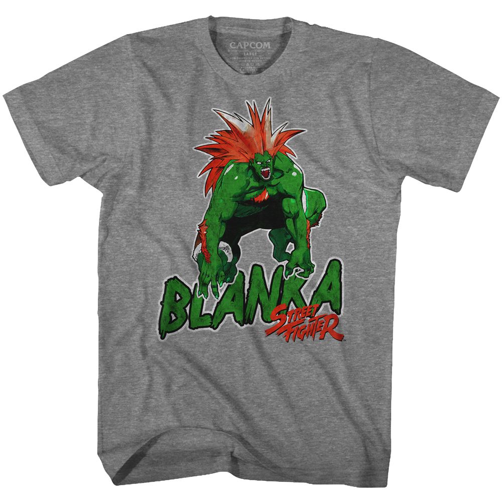 Street Fighter - Blanka - Short Sleeve - Heather - Adult - T-Shirt - clothing by TeeHivey.com