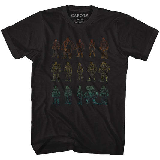 Street Fighter - Outlines - Short Sleeve - Adult - T-Shirt - clothing by TeeHivey.com