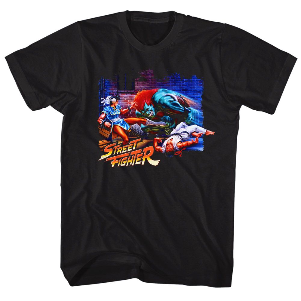 Street Fighter - Alley Fight - Short Sleeve - Adult - T-Shirt - clothing by TeeHivey.com