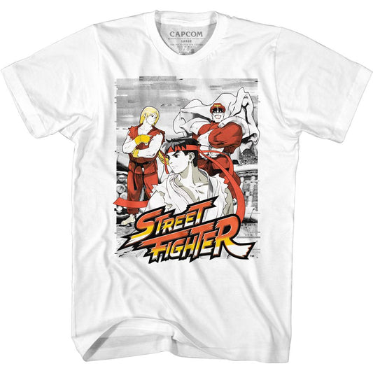 Street Fighter - Grainy Background - Short Sleeve - Adult - T-Shirt - clothing by TeeHivey.com