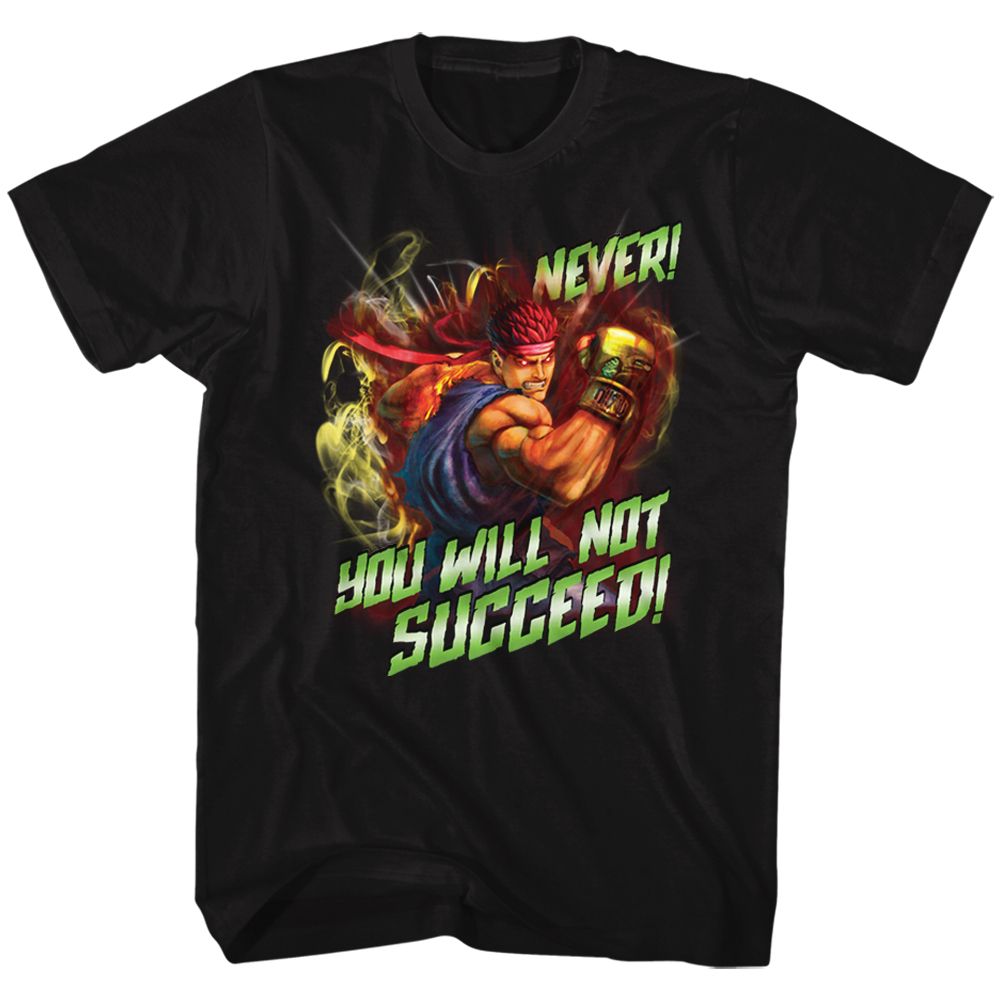 Street Fighter - Never Succeed - Short Sleeve - Adult - T-Shirt - clothing by TeeHivey.com