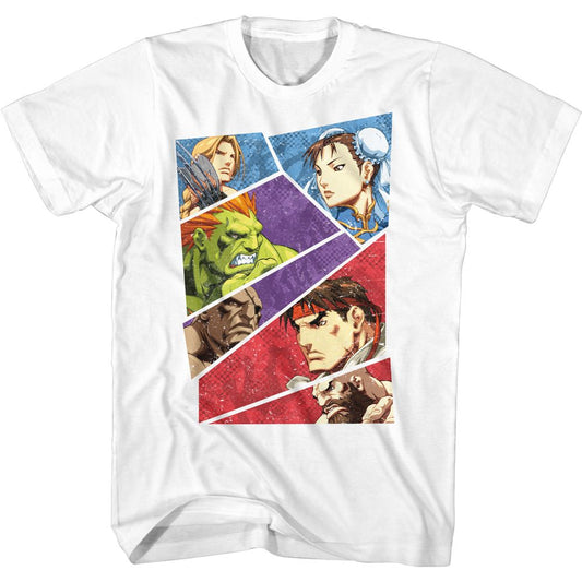 Street Fighter - Sliced Comic Showdown - Short Sleeve - Adult - T-Shirt - clothing by TeeHivey.com