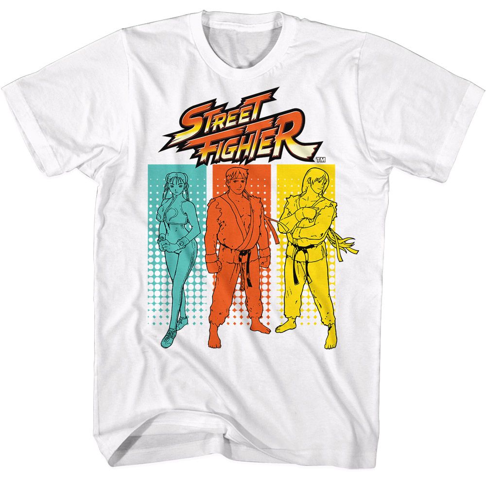 Street Fighter - Halftone Rectangles - Short Sleeve - Adult - T-Shirt - clothing by TeeHivey.com