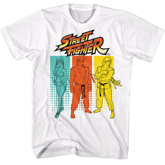 Street Fighter - Halftone Rectangles - Short Sleeve - Adult - T-Shirt - clothing by TeeHivey.com