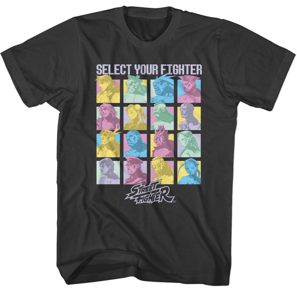 Street Fighter - Select Your Fighter - Short Sleeve - Adult - T-Shirt - clothing by TeeHivey.com
