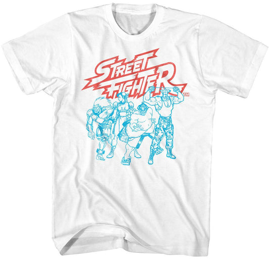 Street Fighter - SF 2 Fighters Group - Short Sleeve - Adult - T-Shirt - clothing by TeeHivey.com