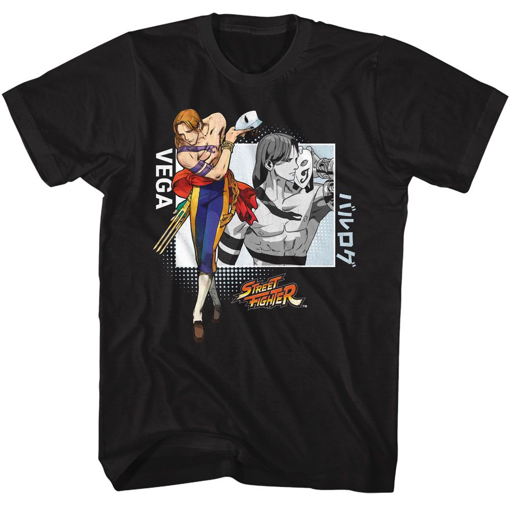 Street Fighter - Vega - American Classics - Solid Black Adult Short Sleeve T-Shirt - clothing by TeeHivey.com (Image 1)