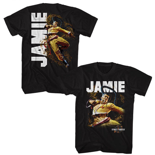 Street Fighter - Jamie Character - American Classics - Solid Black Adult Short Sleeve T-Shirt (Image 1)