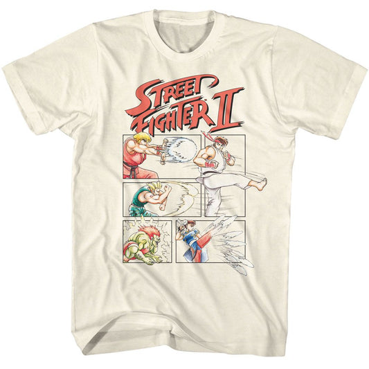 Street Fighter - 2 Comic - American Classics - Solid Off-White Adult Short Sleeve T-Shirt