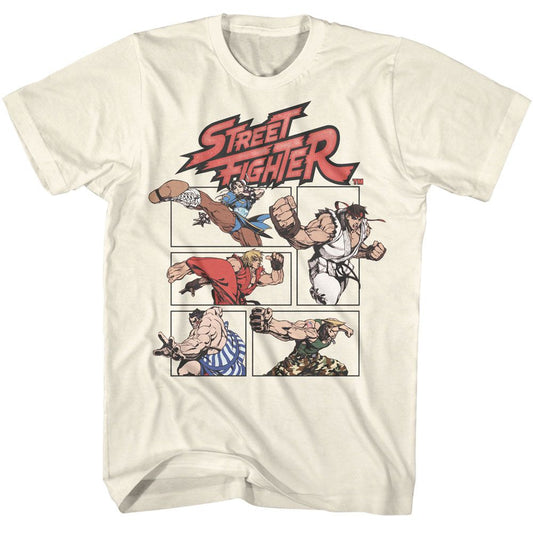 Street Fighter - Action Comic - American Classics - Solid Off-White Adult Short Sleeve T-Shirt (Image 1)