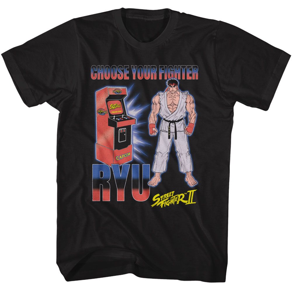 Street Fighter - Arcade Ryu - American Classics - Adult Short Sleeve T-Shirt - clothing by TeeHivey.com (Image 1)