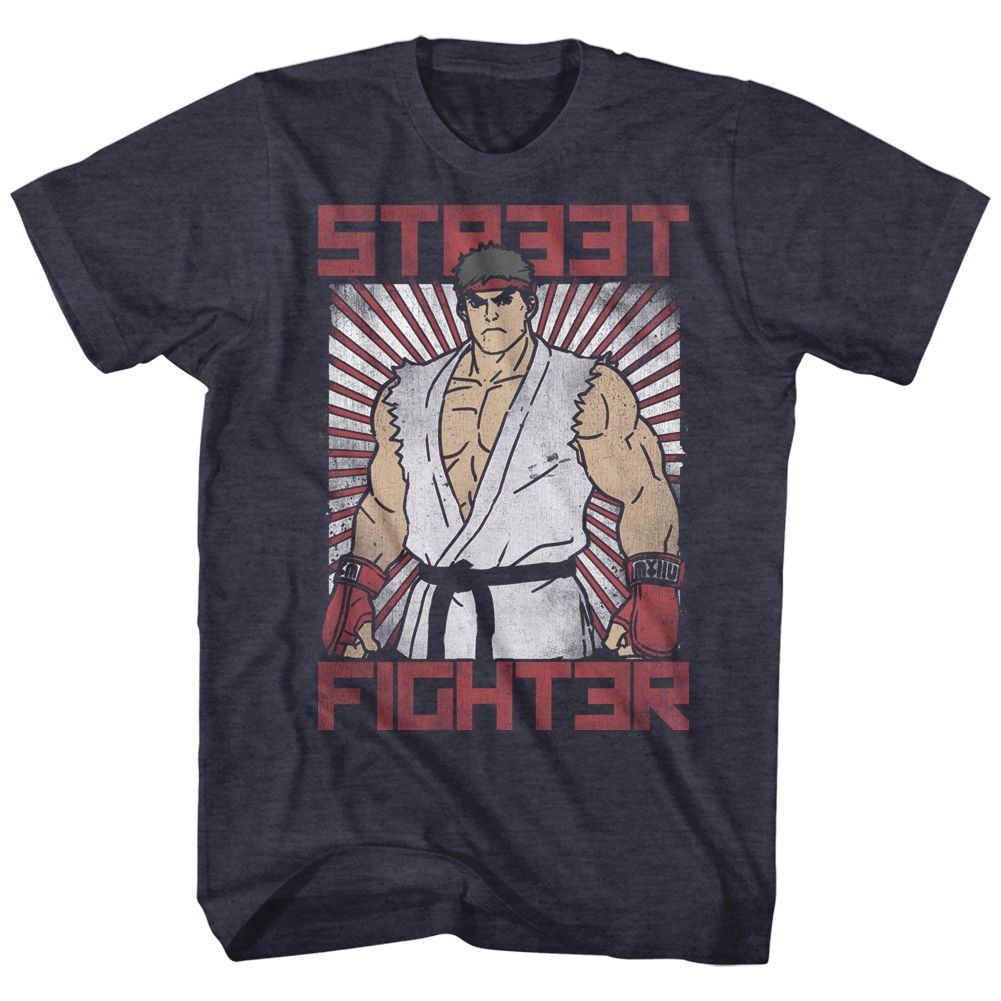 Street Fighter - Block Print - Short Sleeve - Heather - Adult - T-Shirt - clothing by TeeHivey.com