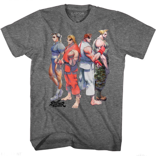 Street Fighter - SF 2 Lineup - Short Sleeve - Heather - Adult - T-Shirt - clothing by TeeHivey.com