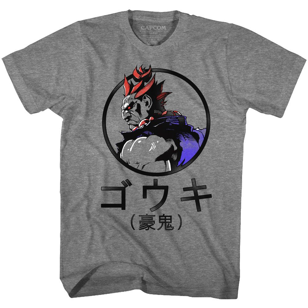 Street Fighter - Gouki - Short Sleeve - Heather - Adult - T-Shirt - clothing by TeeHivey.com