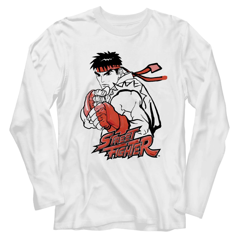 Street Fighter - Ryu Red - Long Sleeve - Adult - T-Shirt - clothing by TeeHivey.com