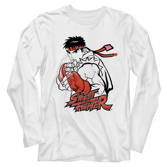 Street Fighter - Ryu Red - Long Sleeve - Adult - T-Shirt - clothing by TeeHivey.com