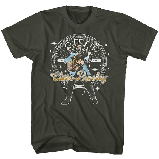 Elvis Presley - Sun Records - Circle & Sparkles - Short Sleeve - Adult - T-Shirt