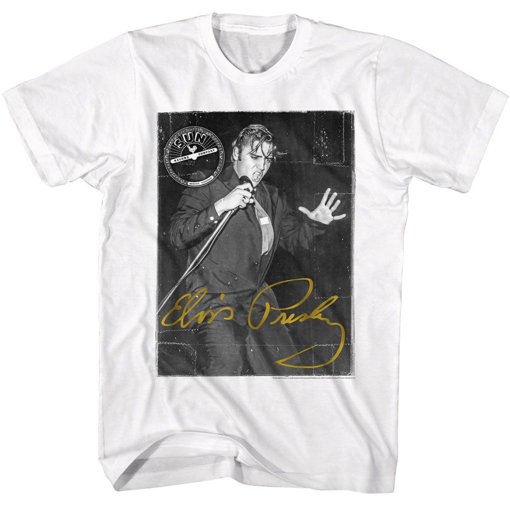 Elvis Presley - Gold Signature - American Classics - Solid White Adult Short Sleeve T-Shirt