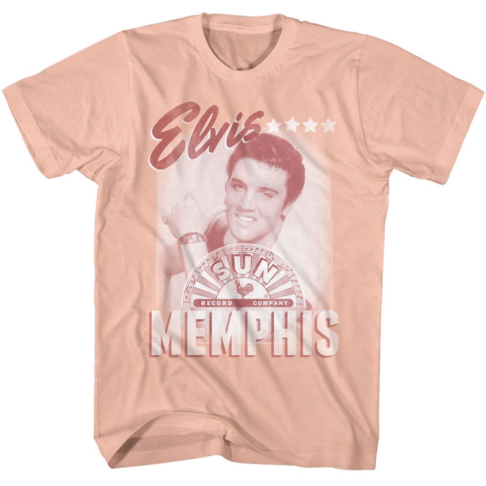 Elvis Presley - Sun Records Memphis - American Classics - Solid Orange Adult Short Sleeve T-Shirt