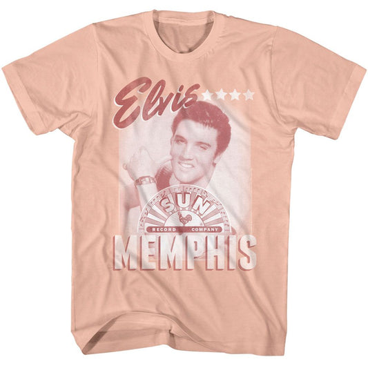 Elvis Presley - Sun Records Memphis - American Classics - Solid Orange Adult Short Sleeve T-Shirt