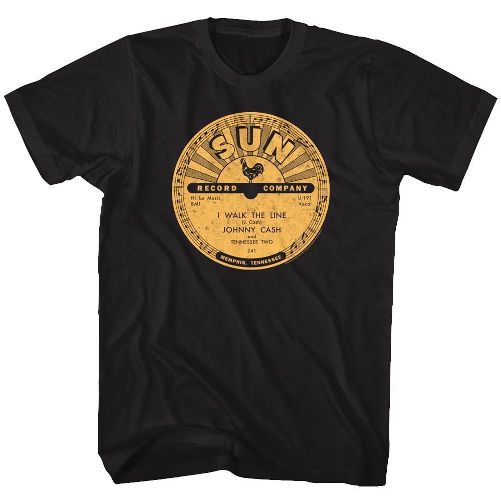 Sun Records - I Walk The Line - Short Sleeve - Adult - T-Shirt - clothing by TeeHivey.com