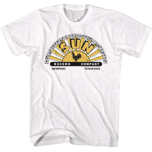 Sun Records - Logo With Offset Color - American Classics - Solid White Adult Short Sleeve T-Shirt (Image 1)