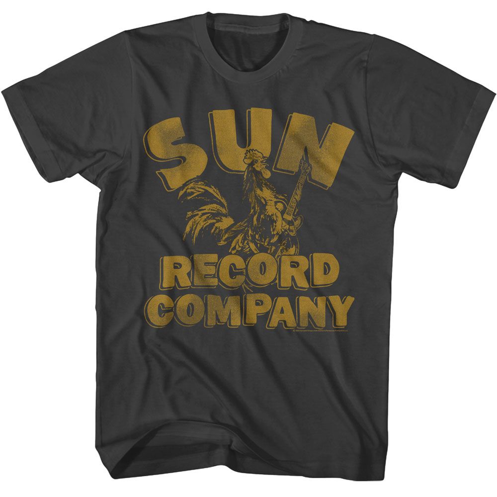 Sun Records - Rooster And Logo - American Classics - Solid Gray Adult Short Sleeve T-Shirt (Image 1)