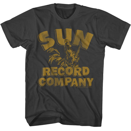 Sun Records - Rooster And Logo - American Classics - Solid Gray Adult Short Sleeve T-Shirt (Image 1)