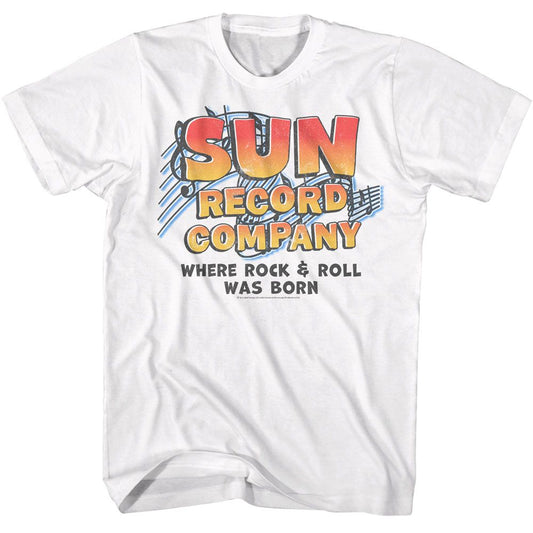 Sun Records - Music Notes - American Classics - Solid White Adult Short Sleeve T-Shirt - clothing by TeeHivey.com (Image 1)