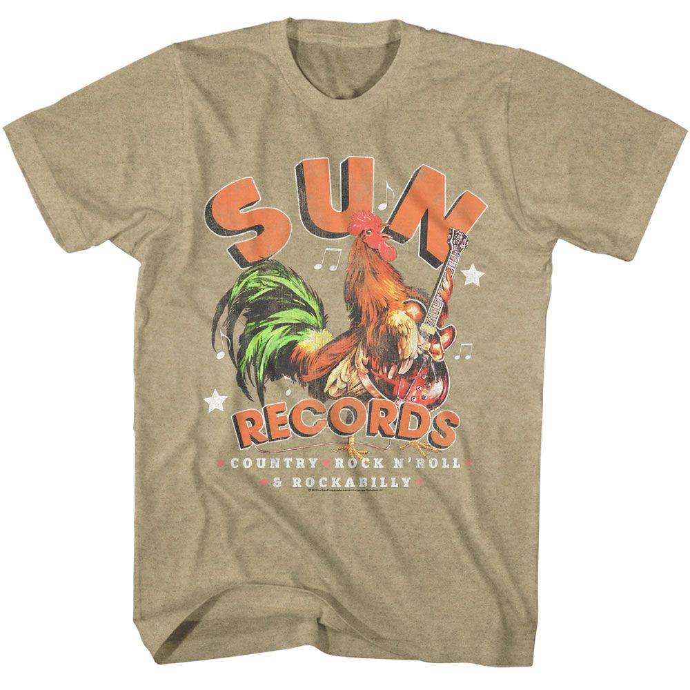 Sun Records - Country And Rock - American Classics - Heather Beige Adult Short Sleeve T-Shirt (Image 1)