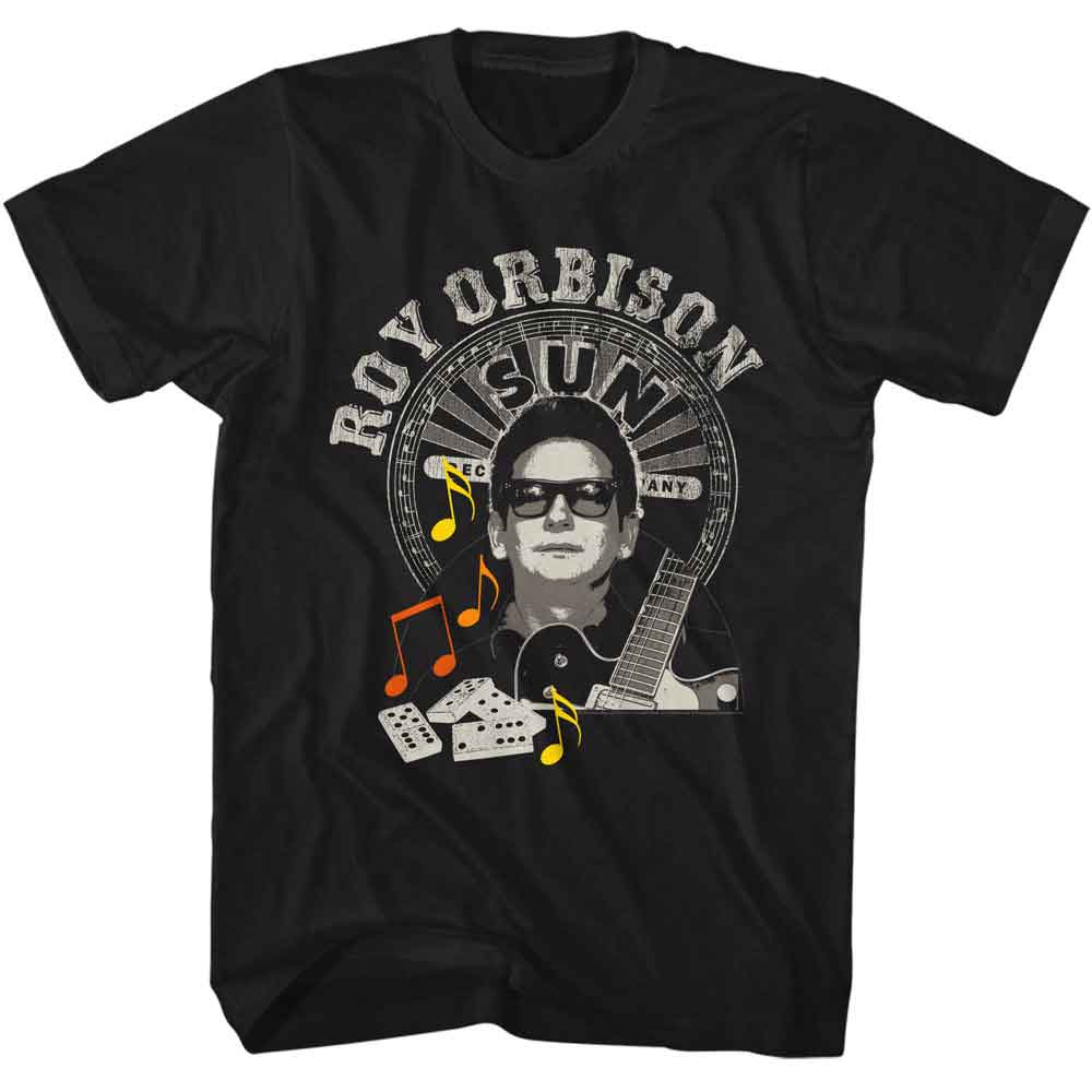 Sun Records - Roy Orbison Dominos - American Classics - Black Adult Short Sleeve T-Shirt - clothing by TeeHivey.com (Image 1)