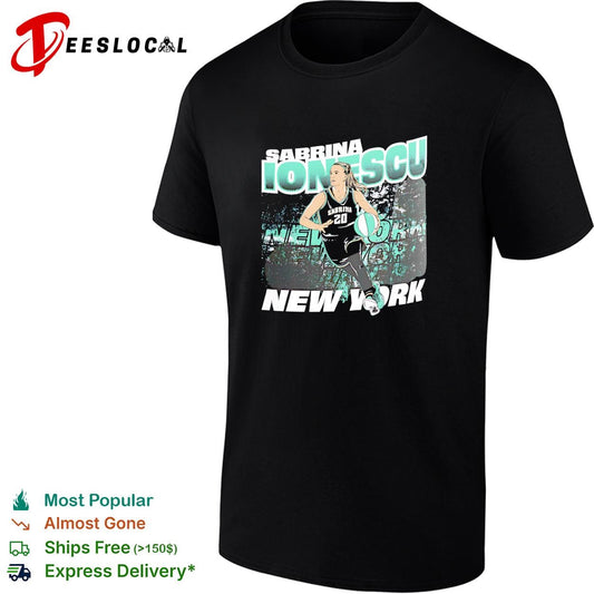 Sabrina Ionescu number 20 New York Liberty basketball action poster shirt
