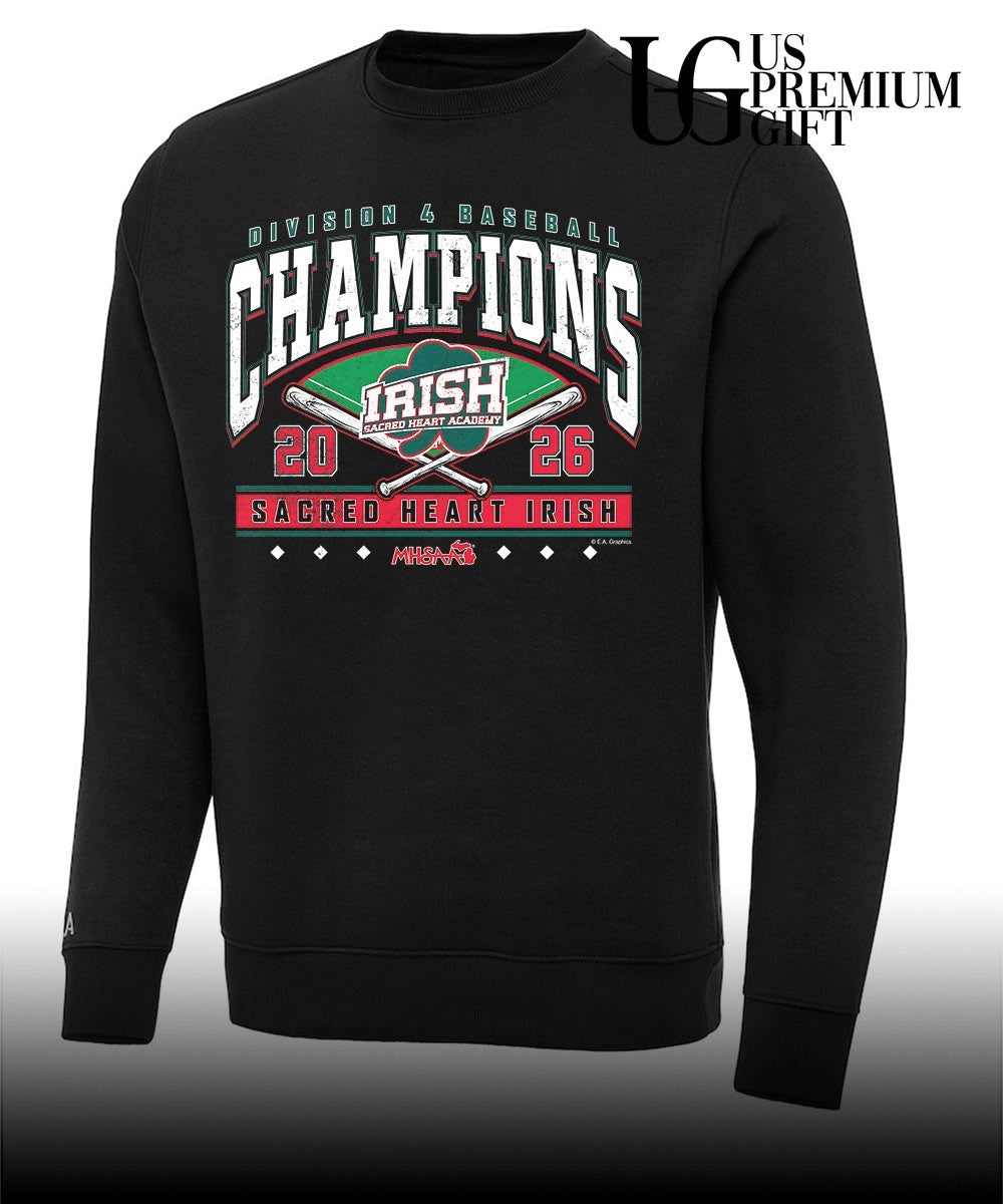 Sacred Heart Irish MHSAA Baseball D4 Champions 2026 shirt