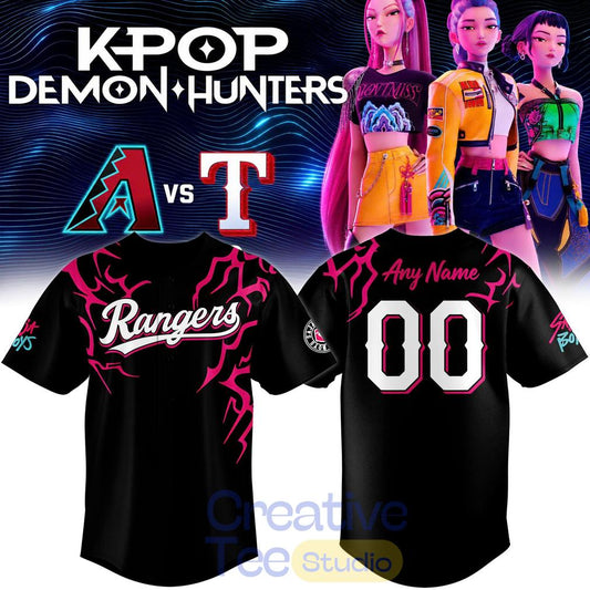 Saja Boys x Texas Rangers Special Baseball Jersey