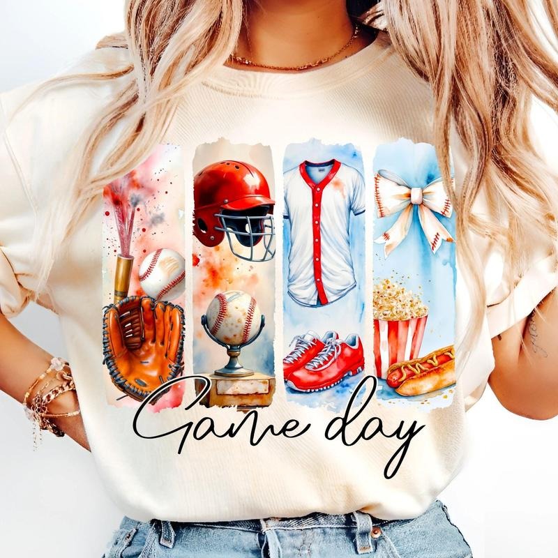 [Sale To 45% Off] Game Day Baseball Coquette T-Shirt, Baseball Bow T-Shirt, Baseball Mama Shirt, Gift For Mom, Mother's Day Gift