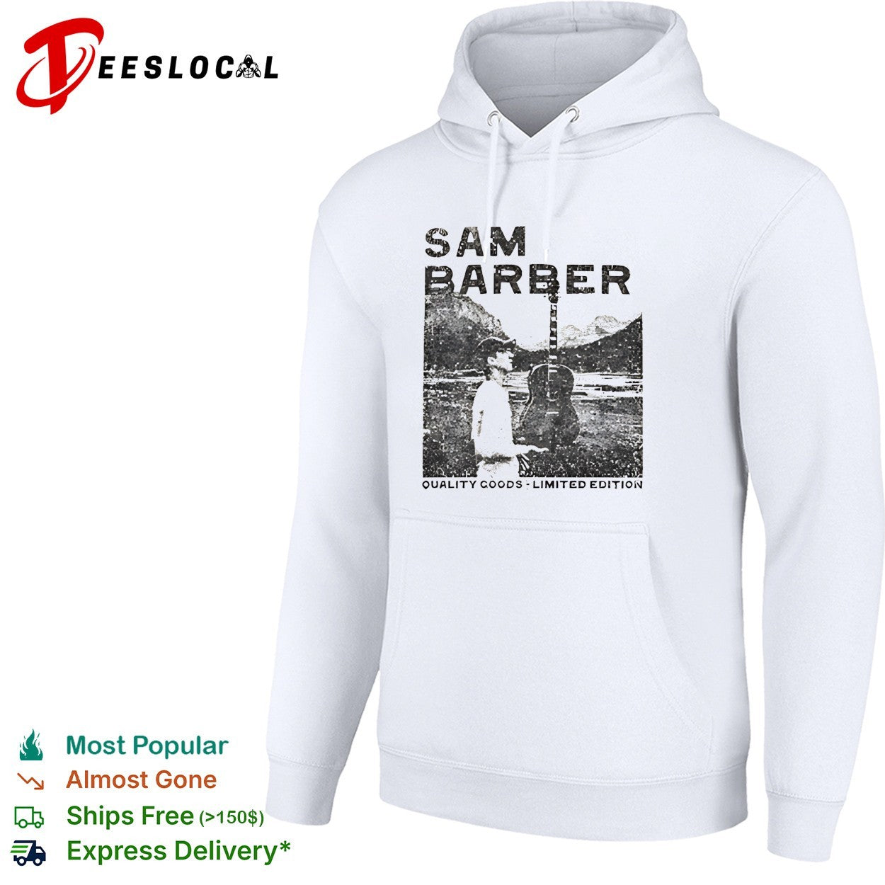 Sam Barber Guitars Denver Quality Goods Limited Edition retro shirt