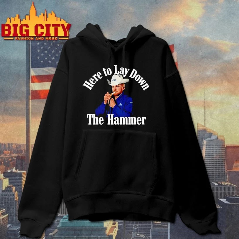 Sam Darnold Wearing Here To Lay Down The Hammer t-shirt