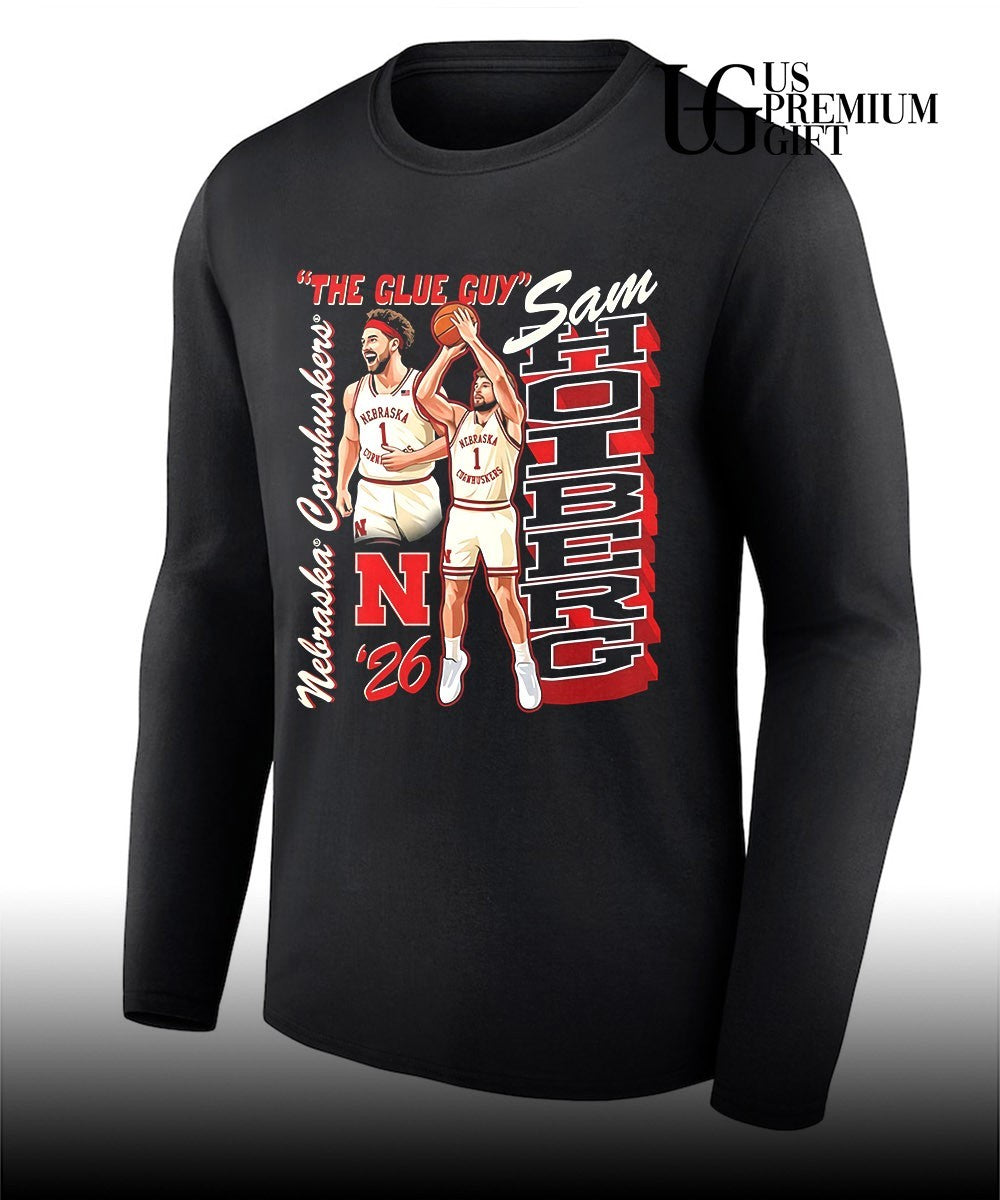 Sam Hoiberg The Glue Guy Nebraska Cornhuskers graphic shirt