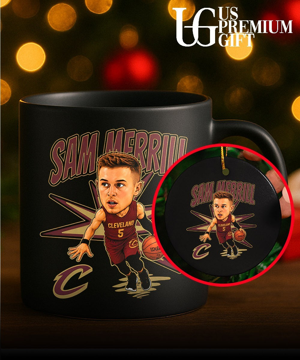 Sam Merrill Cleveland Cavaliers NBA player caricature shirt