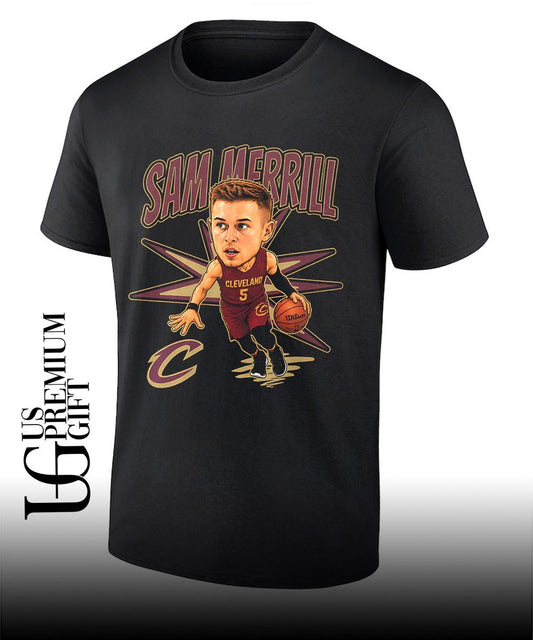Sam Merrill Cleveland Cavaliers NBA player caricature shirt
