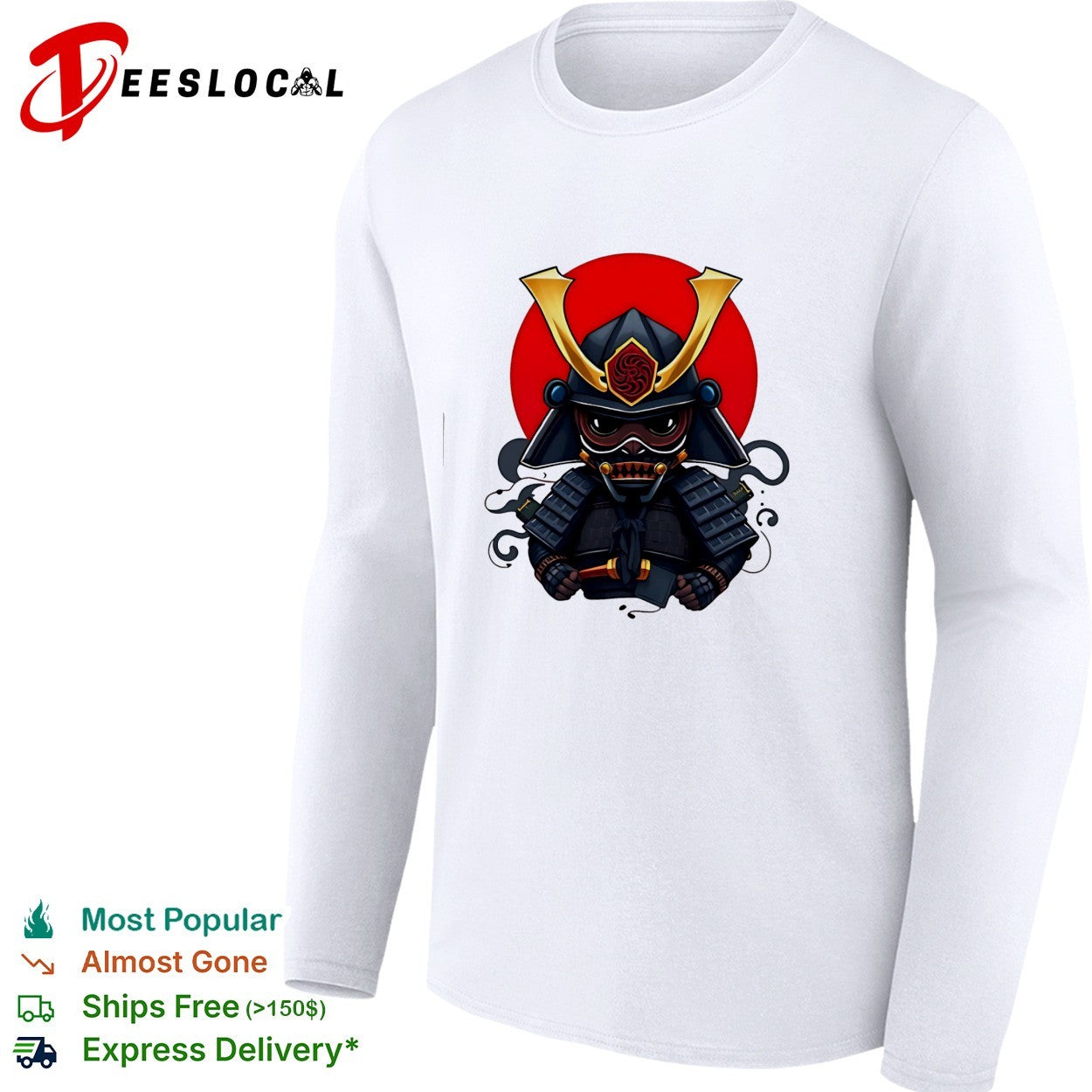 Samurai red sun helmet shirt