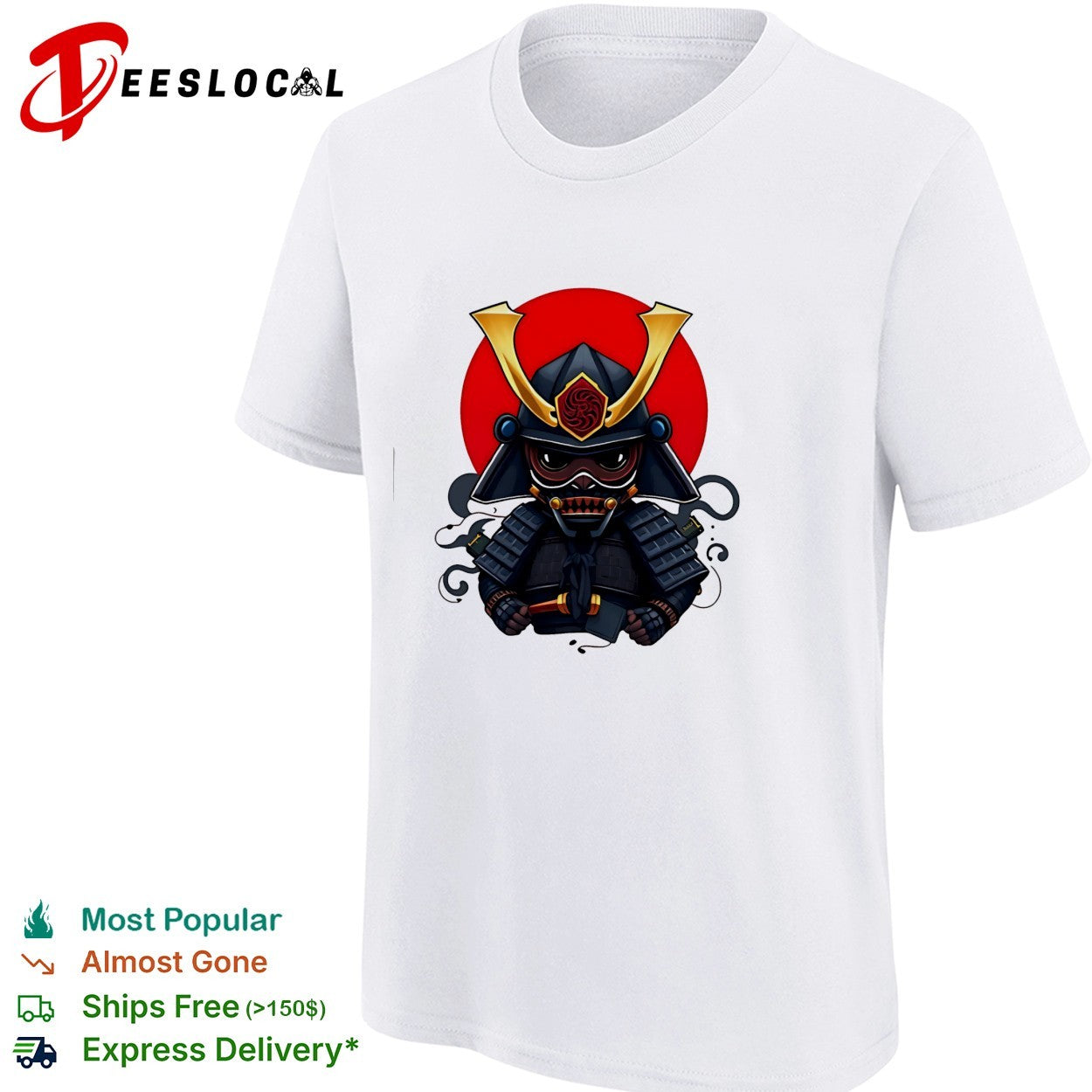Samurai red sun helmet shirt