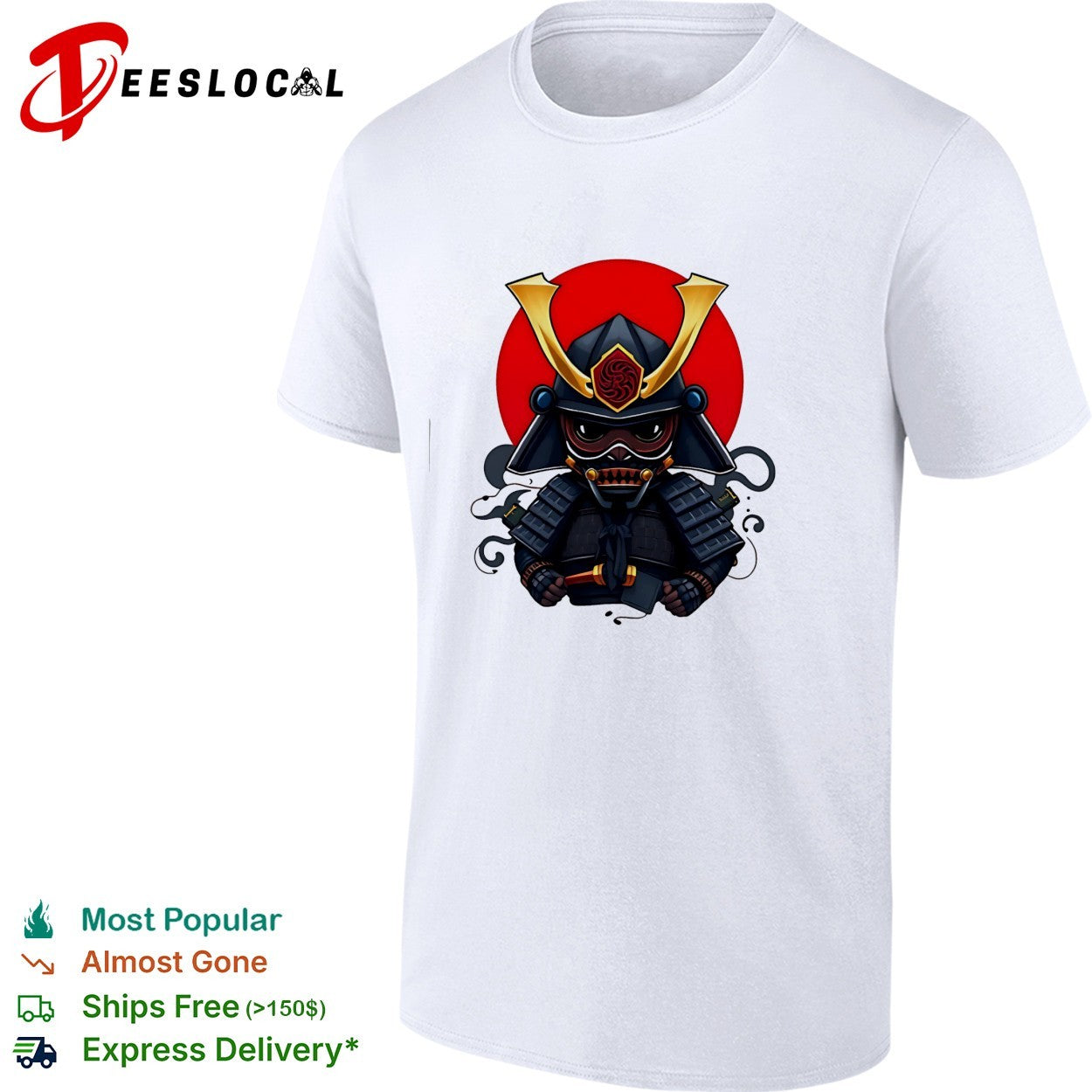 Samurai red sun helmet shirt
