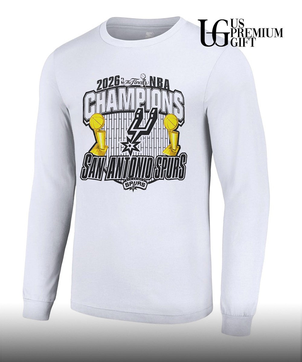 San Antonio Spurs 2026 NBA Finals Champions trophy graphic T-shirt